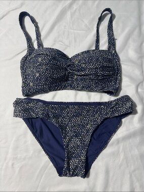 Bond-Eye Australia Navy & Gold Floral Multi-Fit Bikini Set | US 6